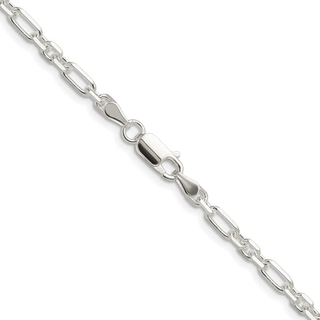 925 White Gold 4 mm Polished Chain Necklace alternate angle
