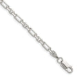 925 White Gold 4 mm Polished Chain Bracelet shown for scale
