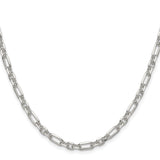 925 White Gold 4.5 mm Polished Chain Necklace