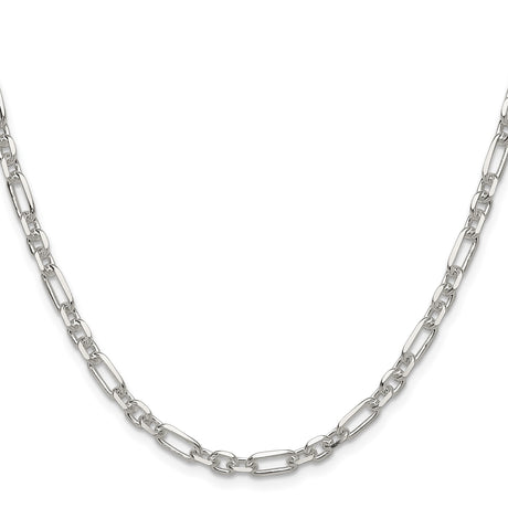 925 White Gold 4.5 mm Polished Chain Necklace