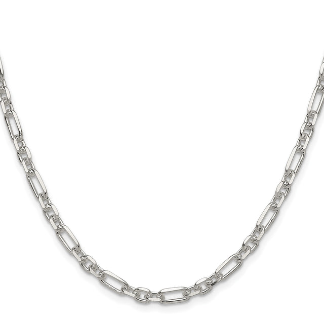 925 White Gold 4.5 mm Polished Chain Necklace