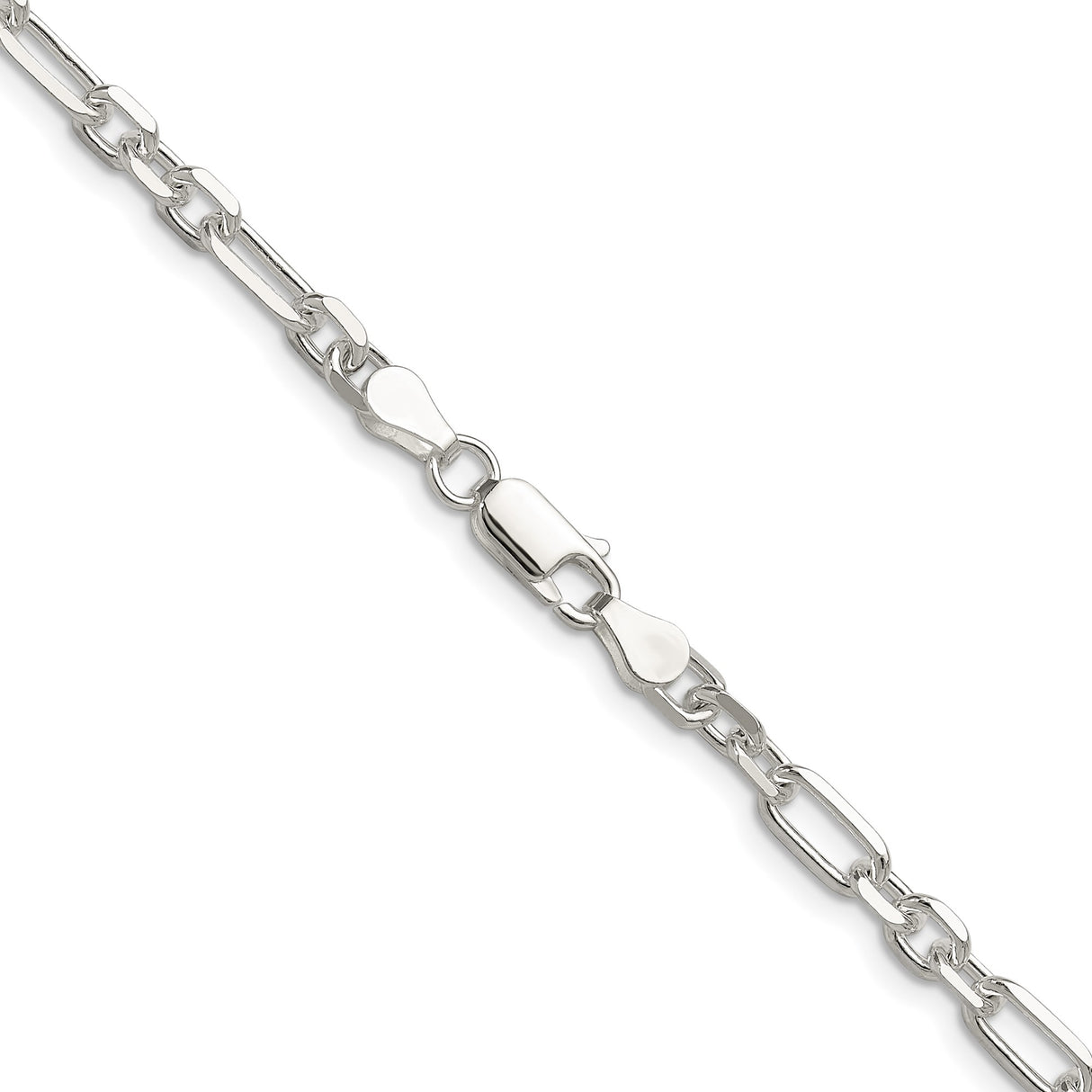 925 White Gold 4.5 mm Polished Chain Necklace alternate angle