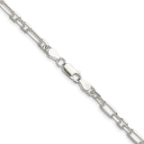 925 White Gold 4.5 mm Polished Chain Necklace alternate angle
