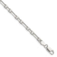925 White Gold 4.5 mm Polished Chain Bracelet shown for scale