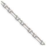 925 White Gold 4.5 mm Polished Chain Necklace detail view