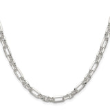 925 White Gold 6 mm Polished Chain Necklace
