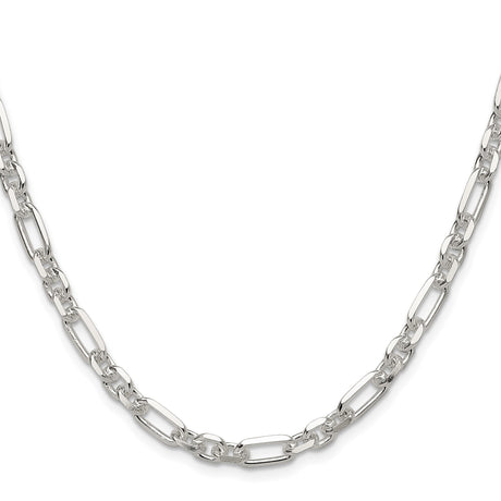 925 White Gold 6 mm Polished Chain Necklace