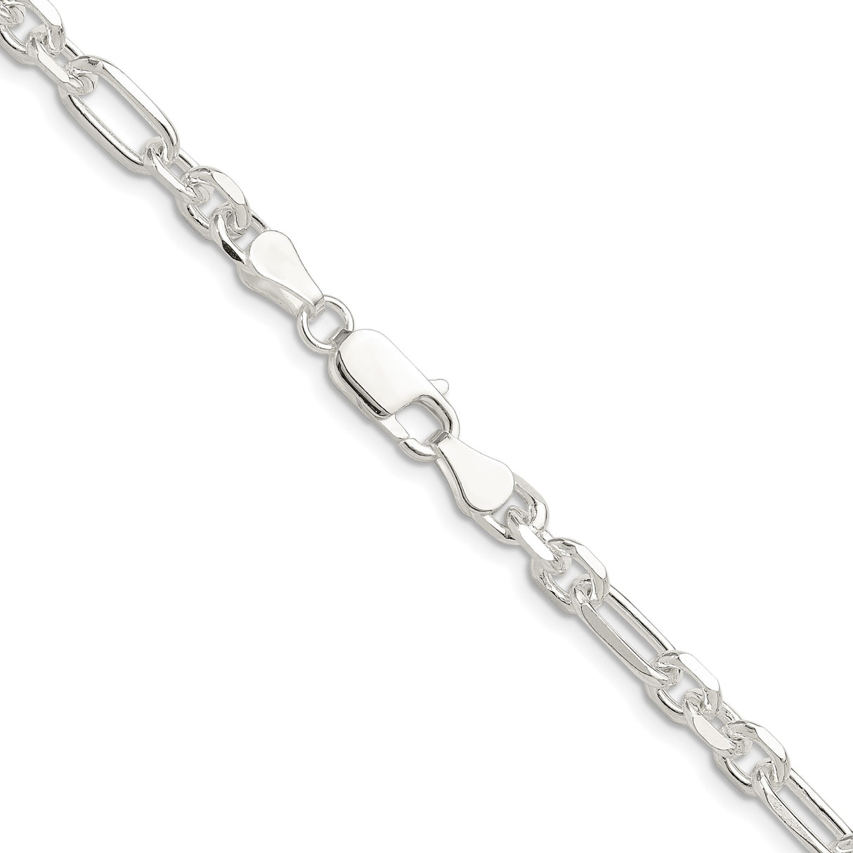 925 White Gold 6 mm Polished Chain Necklace alternate angle