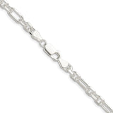 925 White Gold 6 mm Polished Chain Necklace alternate angle