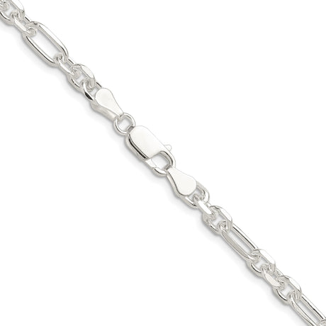 925 White Gold 6 mm Polished Chain Necklace alternate angle