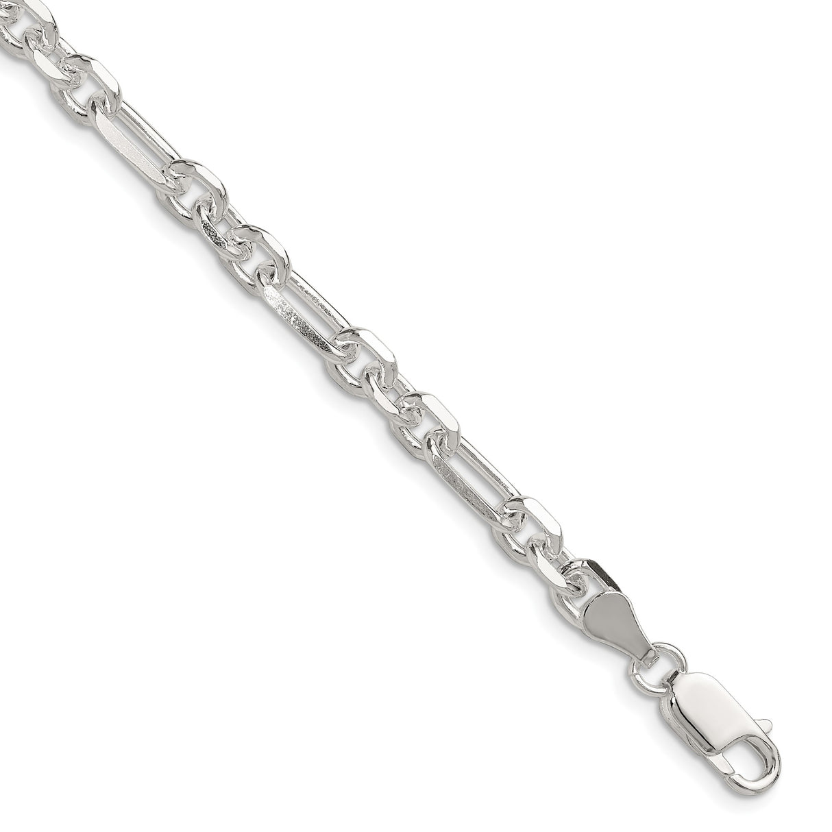 925 White Gold 6 mm Polished Chain Bracelet shown for scale
