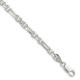 925 White Gold 6 mm Polished Chain Bracelet shown for scale