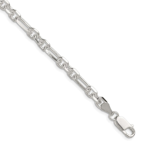 925 White Gold 6 mm Polished Chain Bracelet shown for scale