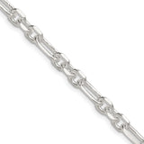 925 White Gold 6 mm Polished Chain Necklace detail view