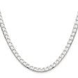 925 White Gold 5 mm Curb Chain Necklace, Polished