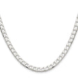 925 White Gold 5 mm Curb Chain Necklace, Polished