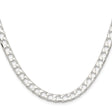 925 White Gold 5.75 mm Curb Chain Necklace, Polished