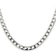 925 White Gold 6.25 mm Curb Chain Necklace, Polished