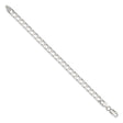 925 White Gold 6.25 mm Curb Chain Bracelet, Polished
