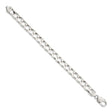 925 White Gold 7.2 mm Curb Chain Anklet, Polished