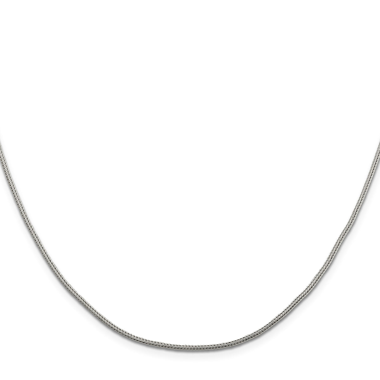 925 White Gold 1.25 mm Franco Chain Necklace, Polished
