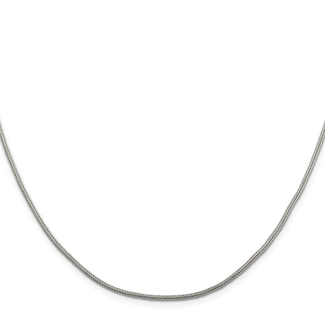 925 White Gold 1.25 mm Franco Chain Necklace, Polished