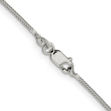 925 White Gold 1.25 mm Franco Chain Necklace, Polished alternate angle