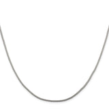 925 White Gold 1.25 mm Franco Chain Necklace, Polished