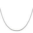925 White Gold 1.25 mm Franco Chain Necklace, Polished