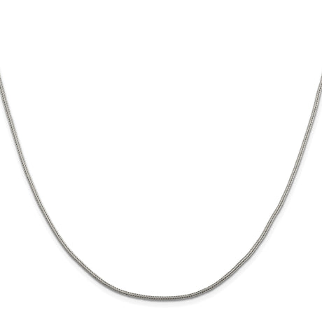 925 White Gold 1.25 mm Franco Chain Necklace, Polished