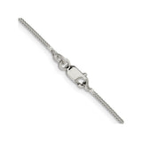 925 White Gold 1.25 mm Franco Chain Necklace, Polished alternate angle