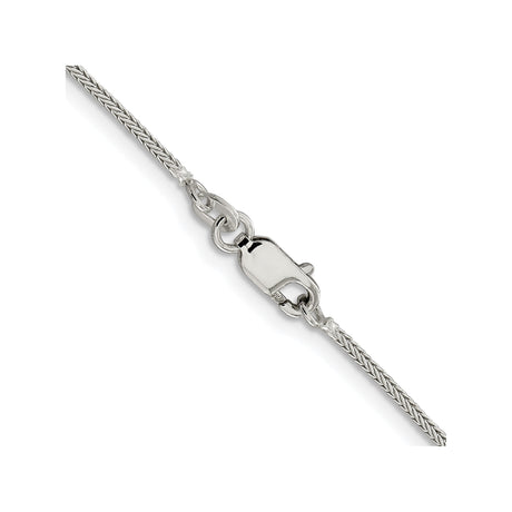 925 White Gold 1.25 mm Franco Chain Necklace, Polished alternate angle