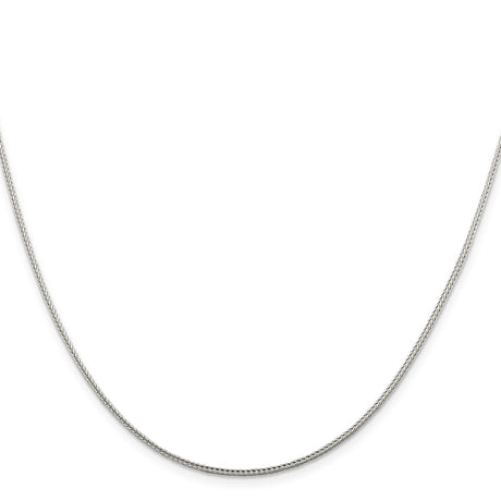 925 White Gold 1.45 mm Franco Chain Necklace, Polished