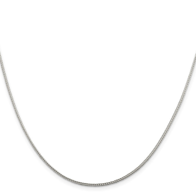 925 White Gold 1.45 mm Franco Chain Necklace, Polished
