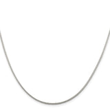 925 White Gold 1.45 mm Franco Chain Necklace, Polished