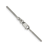 925 White Gold 1.45 mm Franco Chain Necklace, Polished alternate angle
