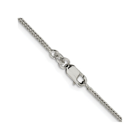 925 White Gold 1.45 mm Franco Chain Necklace, Polished alternate angle