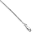 925 White Gold 1.45 mm Franco Chain Bracelet, Polished shown for scale