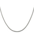 925 White Gold 2 mm Franco Chain Necklace, Polished