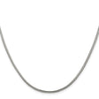 925 White Gold 2 mm Franco Chain Necklace, Polished
