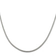 925 White Gold 2.5 mm Franco Chain Necklace, Polished