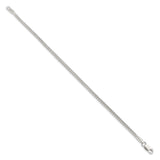 925 White Gold 2.5 mm Franco Chain Bracelet, Polished