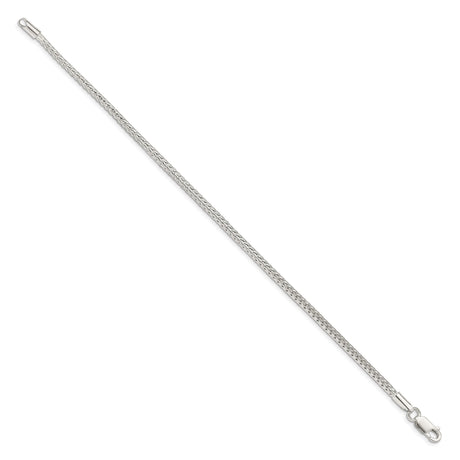 925 White Gold 2.5 mm Franco Chain Bracelet, Polished