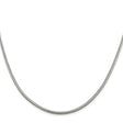 925 White Gold 2.5 mm Franco Chain Necklace, Polished