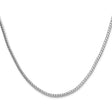 925 White Gold 3.4 mm Franco Chain Necklace, Polished