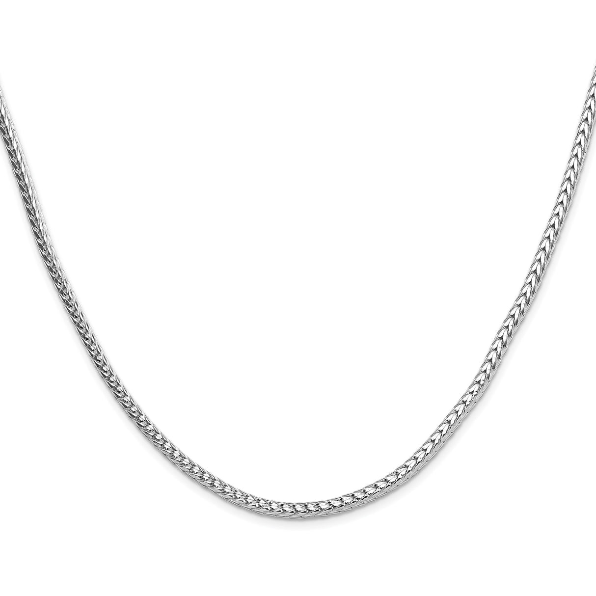 925 White Gold 3.4 mm Franco Chain Necklace, Polished