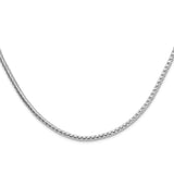 925 White Gold 3.8 mm Franco Chain Necklace, Polished