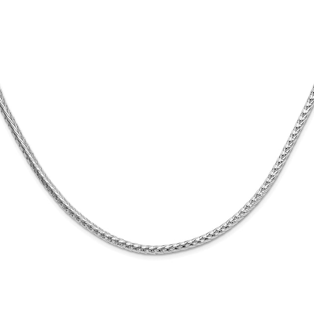 925 White Gold 3.8 mm Franco Chain Necklace, Polished