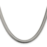 925 White Gold 6.25 mm Polished Chain Necklace, Solid