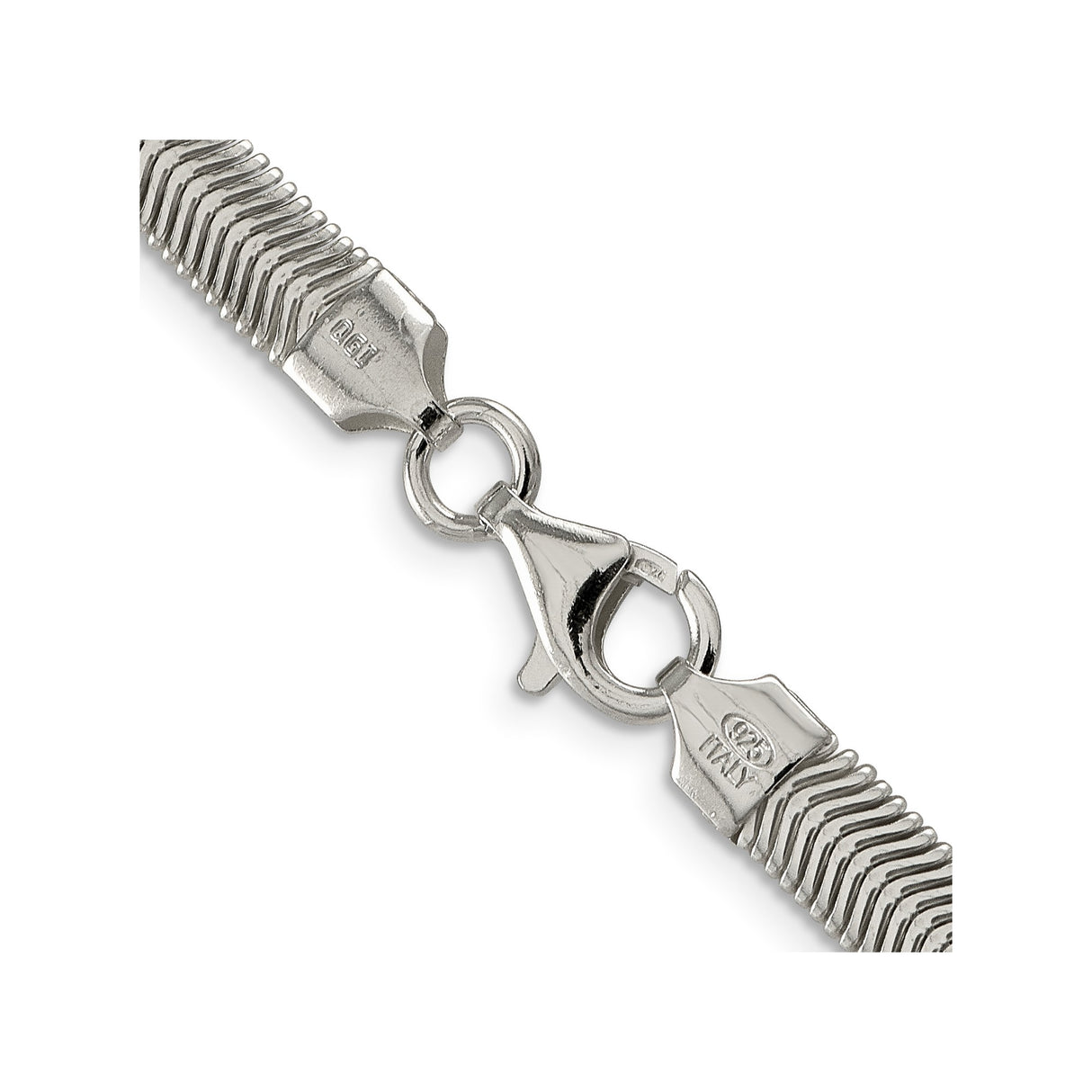 925 White Gold 6.25 mm Polished Chain Necklace, Solid alternate angle